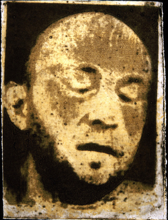 Boxed Head photo collagraph Michael Hecht